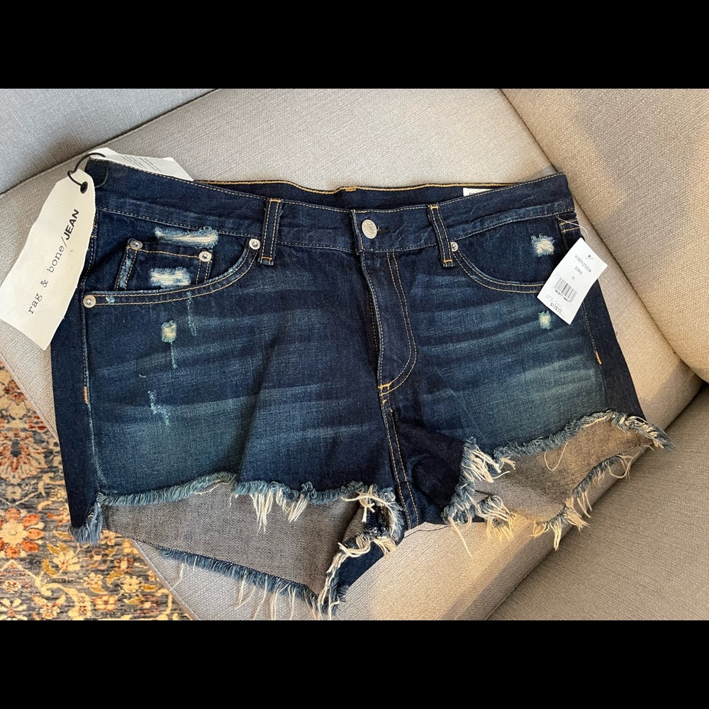 Rag and bone distressed jean shorts